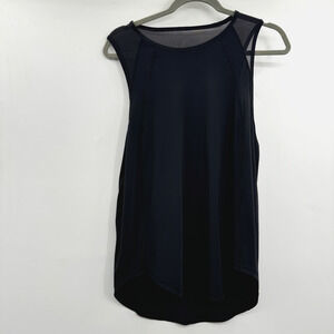 Lululemon Sculpt Tank Top Mesh Cut Outs Sz 10/12* Black High Low Hem Sleeveless